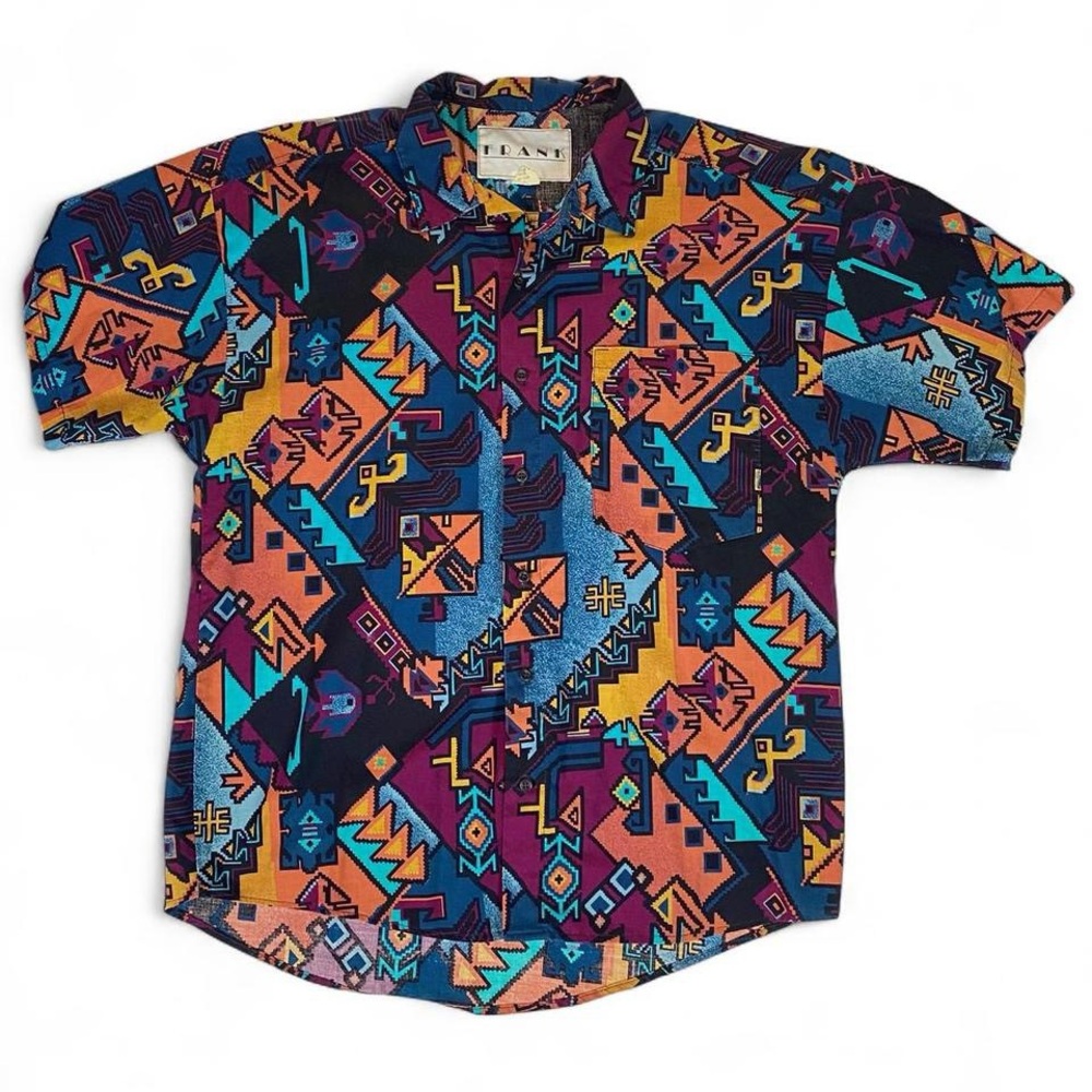80s Vintage Aztec Western Shirt